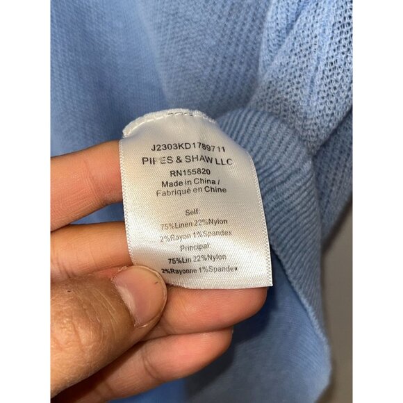 VERONICA BEARD Saville V- Neck Sheer linen Sweater Women Size M Medium - Picture 9 of 13